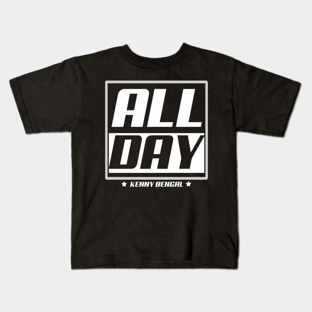 AllDay B&W Kids T-Shirt by KennyBengal26